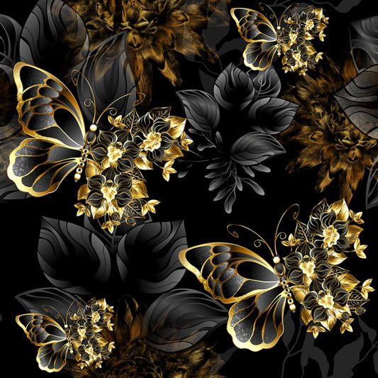 Black and Gold Butterflies