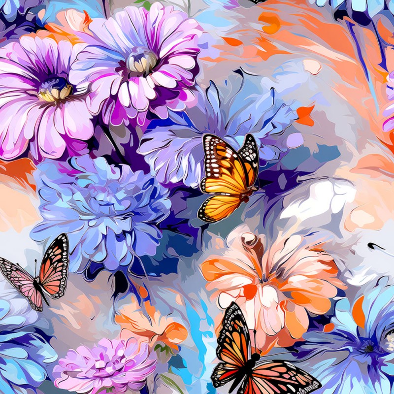 Vivid Butterflies and Flowers