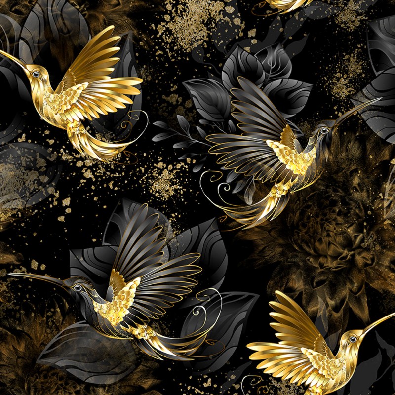 Black and Gold Hummingbirds