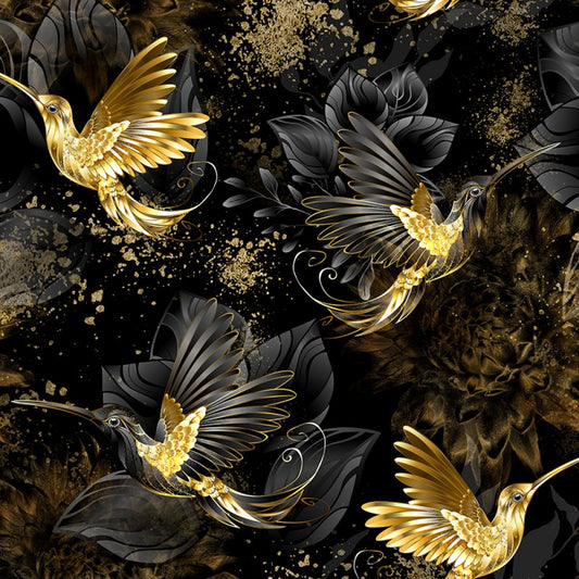 Black and Gold Hummingbirds