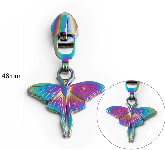 Moth - Rainbow - #5 Nylon Tape Zipper Pull