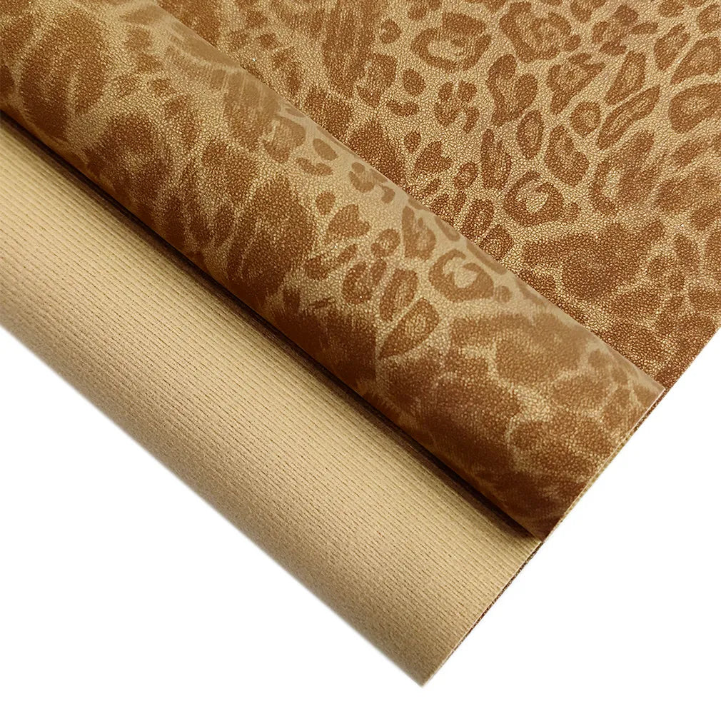 Faux Suede - Leopard - Golden Brown 45x135 cm