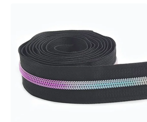 Black -  Rainbow - #5 Nylon Zipper Tape