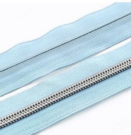 Light blue - Silver teeth - #5 Nylon Zipper Tape