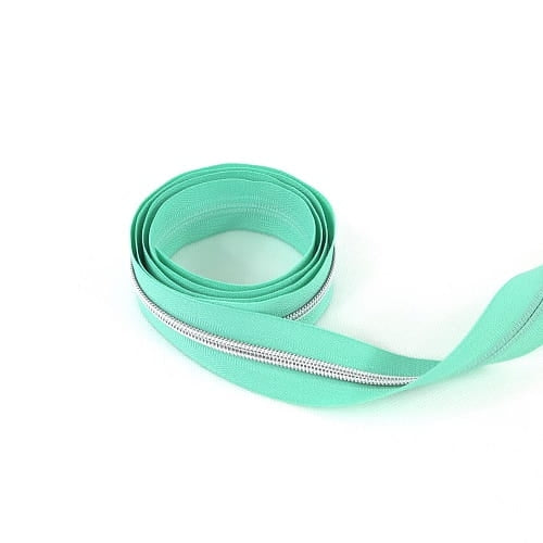 Mint Green - Silver teeth - #5 Nylon Zipper Tape x 1m