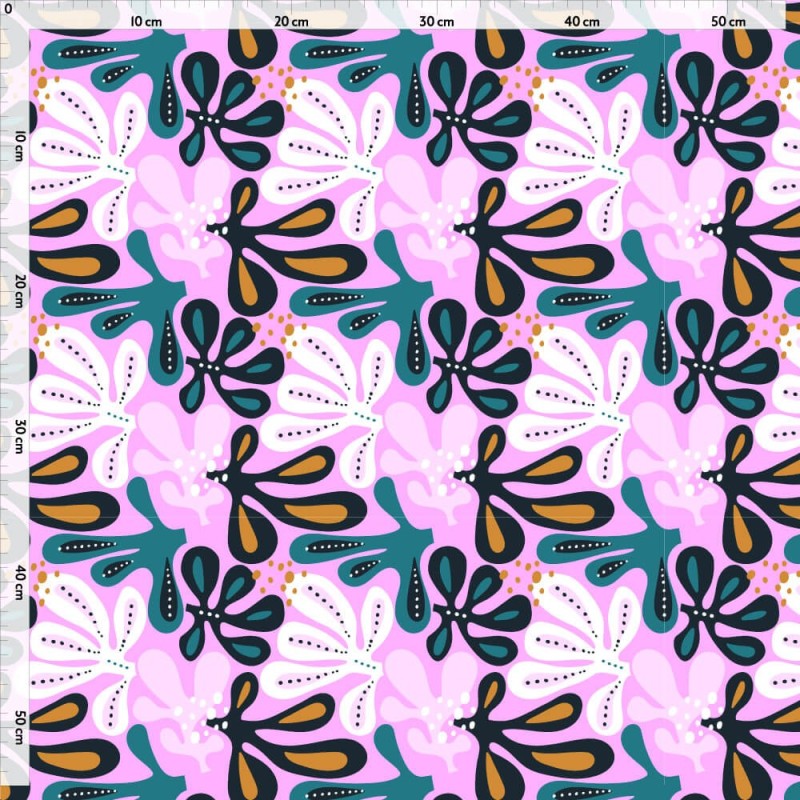 Abstract Flowers on Pink