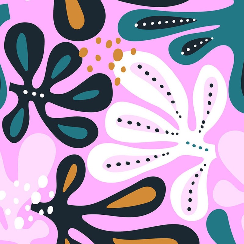 Abstract Flowers on Pink