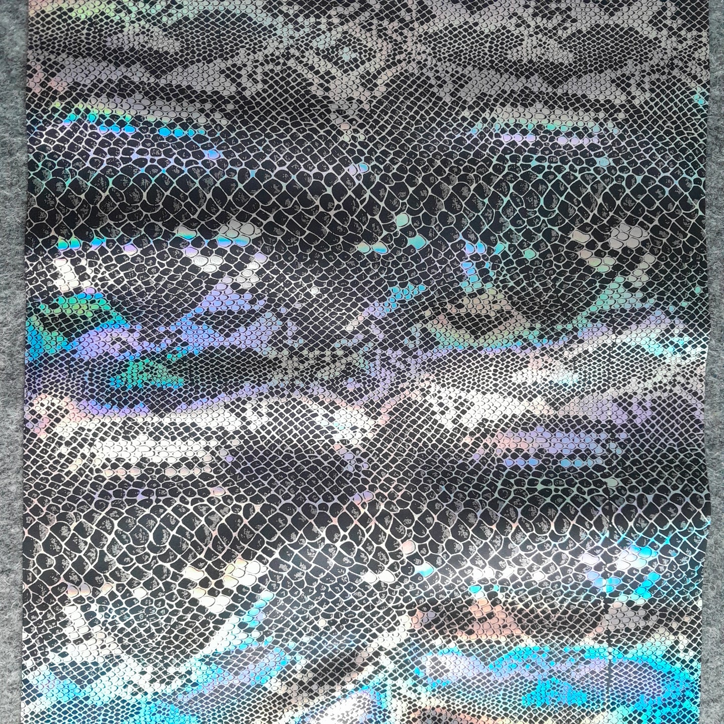 Black Snake Holo Metallic Faux Leather 30x 130cm