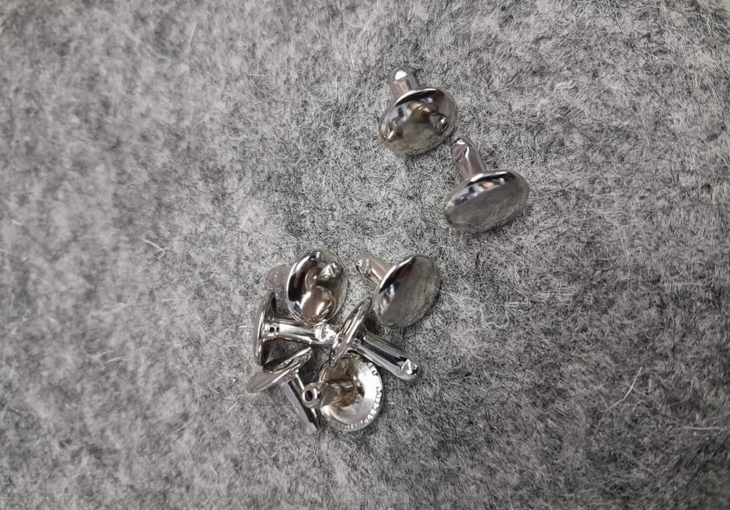 Double cap rivets -silver - 10x10mm