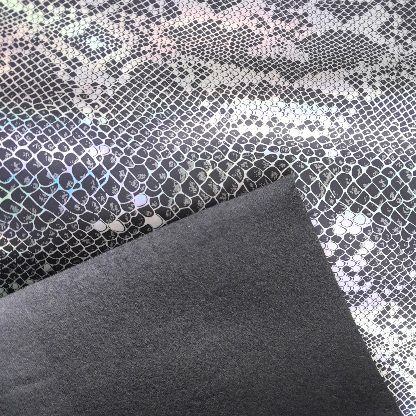 Black Snake Holo Metallic Faux Leather 30x 130cm