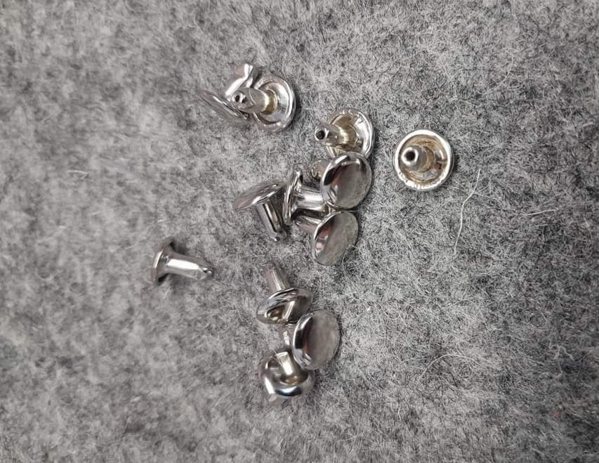 Double cap rivets -silver- 8x8mm